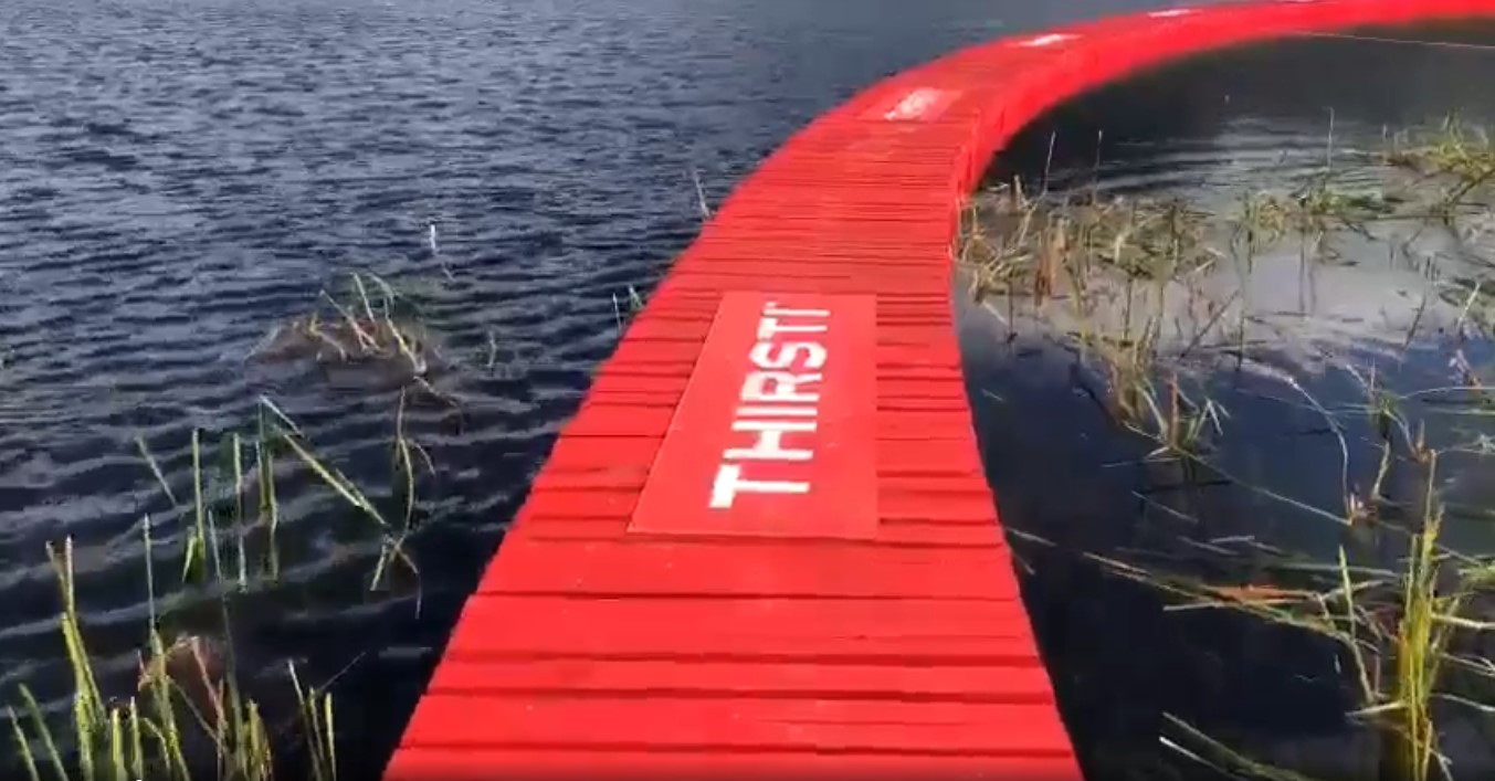 100m floating bridge for Thirsti at the Cape Epic