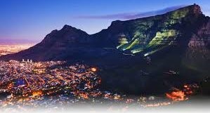 Sunset image of Table Mountain in Cape Town