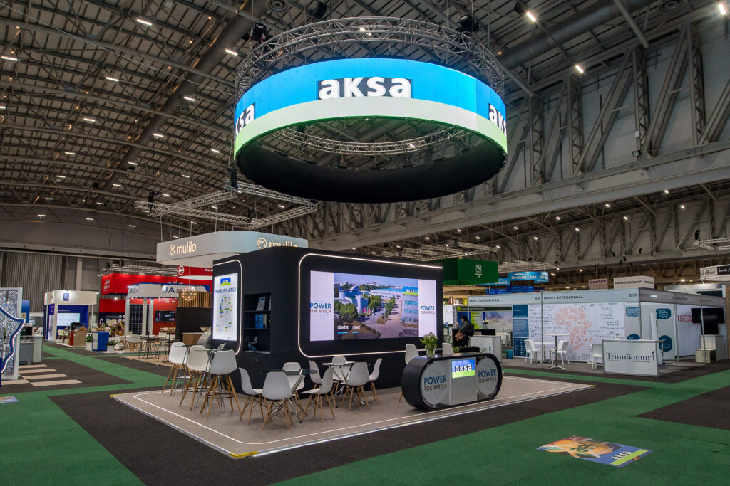 exhibition stand built by jane&paul for Aksa